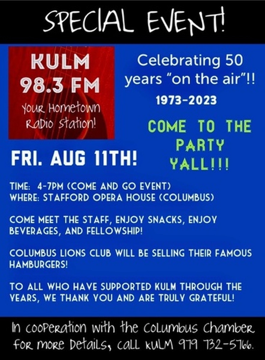 KULM 50th Anniversary Celebration Aug 11, 2023 Columbus Chamber of